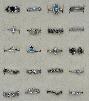 Silver Stacker Rings Lot - 20 pcs Boho Minimalist